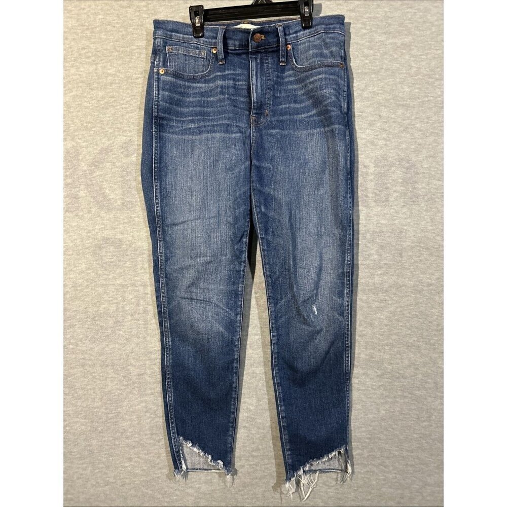 Madewell 10" High Rise Skinny Jeans Raw Hem Size 30